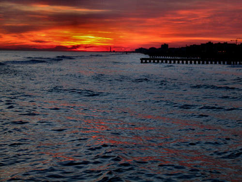 colori del tramonto sulla spiaggia di Jesolo