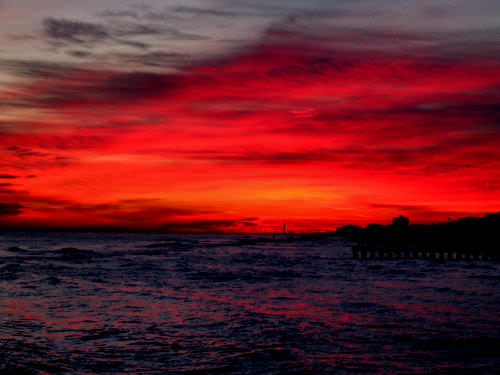 colori del tramonto sulla spiaggia di Jesolo