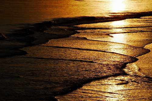 tramonto sulla spiaggia del mare di Jesolo Lido