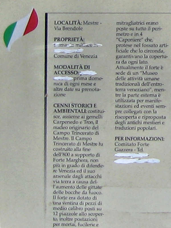 Forte Gazzera a Mestre-Venezia