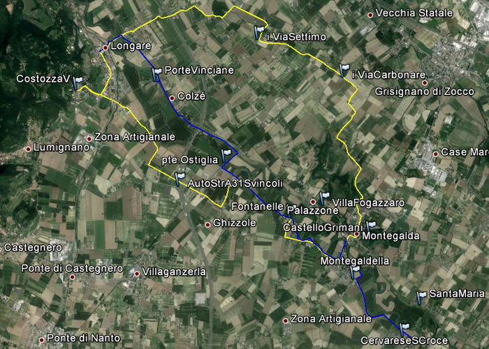 Montegalda, Montegaldella, Costozza, Longare, Secula