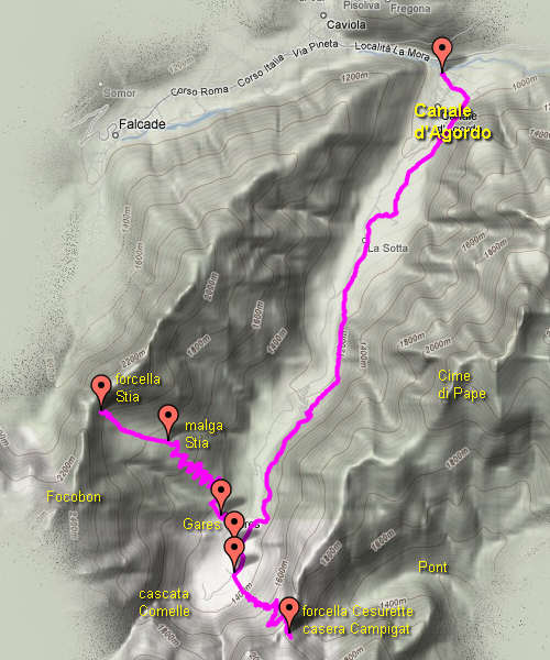 Malga Stia, Gares di Canale d'Agordo