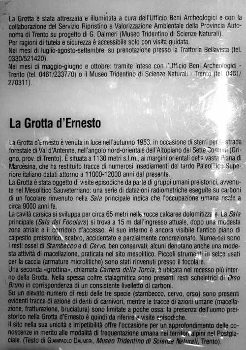 grotta di Ernesto - Grigno (Trento), Enego Altopiano Asiago Sette Comuni