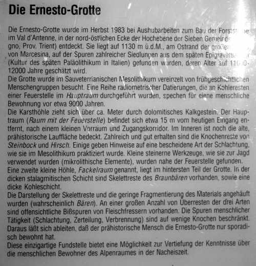 grotta di Ernesto - Grigno (Trento), Enego Altopiano Asiago Sette Comuni