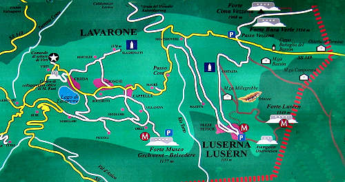 Lavarone Folgaria Luserna Fiorentini Passo Coe Passo Vezzena Sommo Fondo Grande Maso Spilzi Guardia Di Folgaria Serrada Altipiani Trentini Alpe Cimbra Altopiano Asiago Sette Comuni Neve Centro Fondo Millegrobbe Becco Di Filadonna Cartina Folgaria E Dintorni