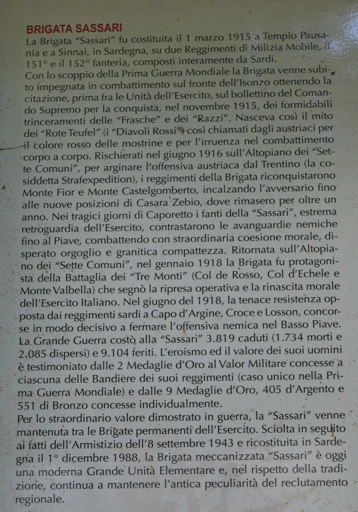 Monte Zebio - Brigata Sassari