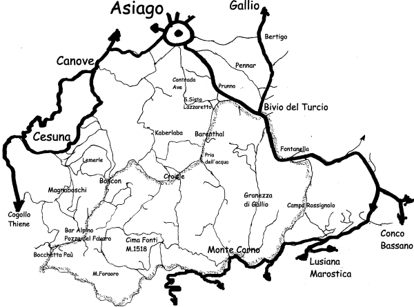 mountain bike nell'altopiano Asiago Sette Comuni