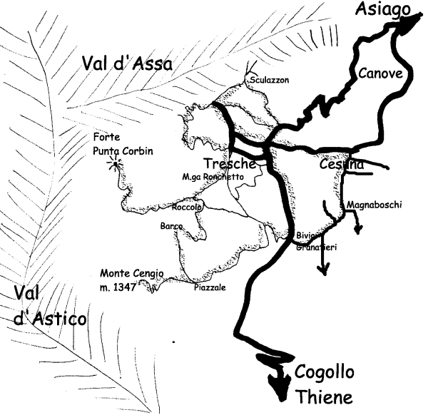 mountain bike nell'altopiano Asiago Sette Comuni