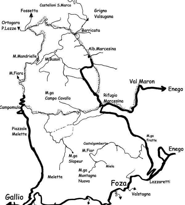mountain bike nell'altopiano Asiago Sette Comuni