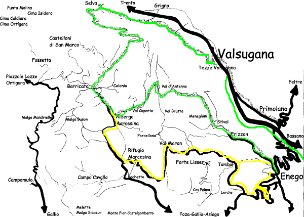 Primolano Marcesina Enego, salita Selva-Barricata