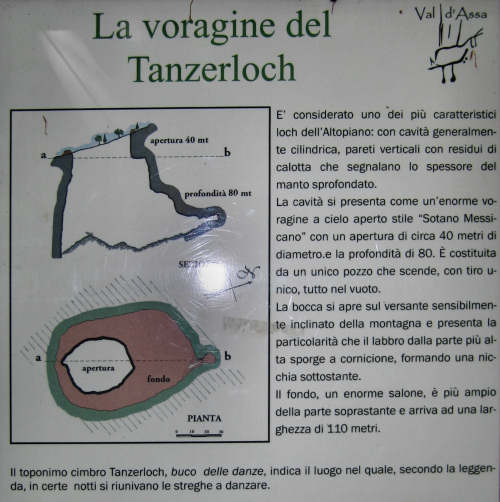 Voragine Tanzerloch a Camporovere di Roana - Val d'Assa