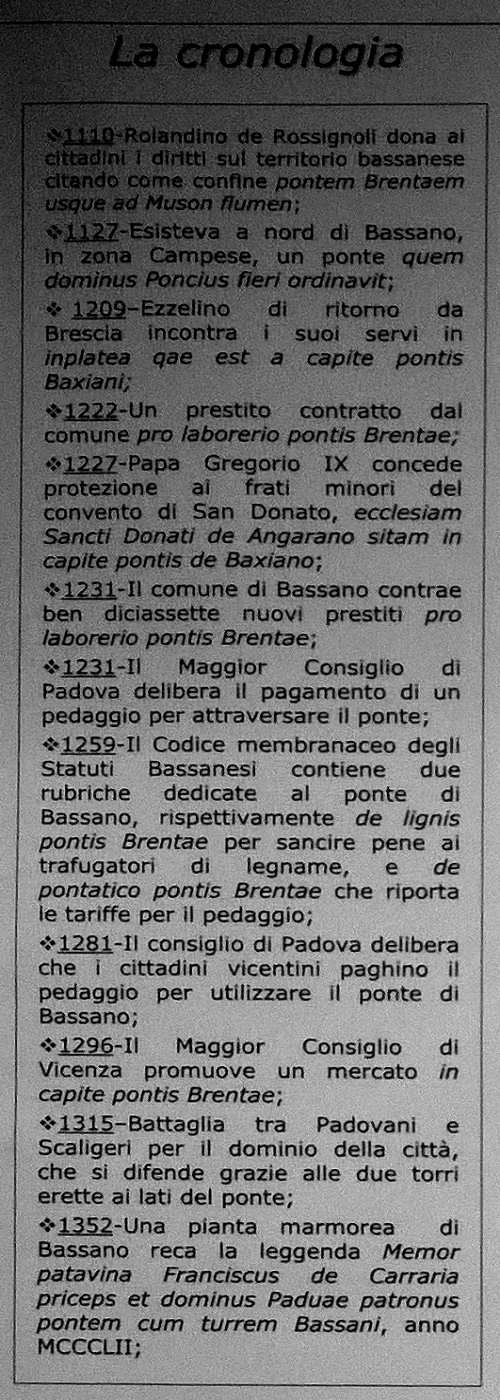 storia del Ponte Vecchio sul fiume Brenta a Bassano del Grappa