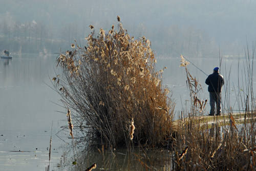 foto invernali al lago di Fimon, nei Colli Berici