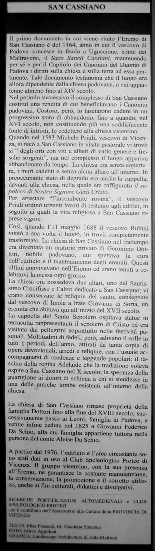 Covolo Eremo di San Cassiano a Lumignano di Longare, Riviera Berica Colli Berici