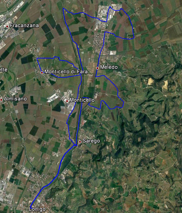 giro cicloturistico nella campagna di Sarego, Meledo, Monticello di Fara, Lonigo