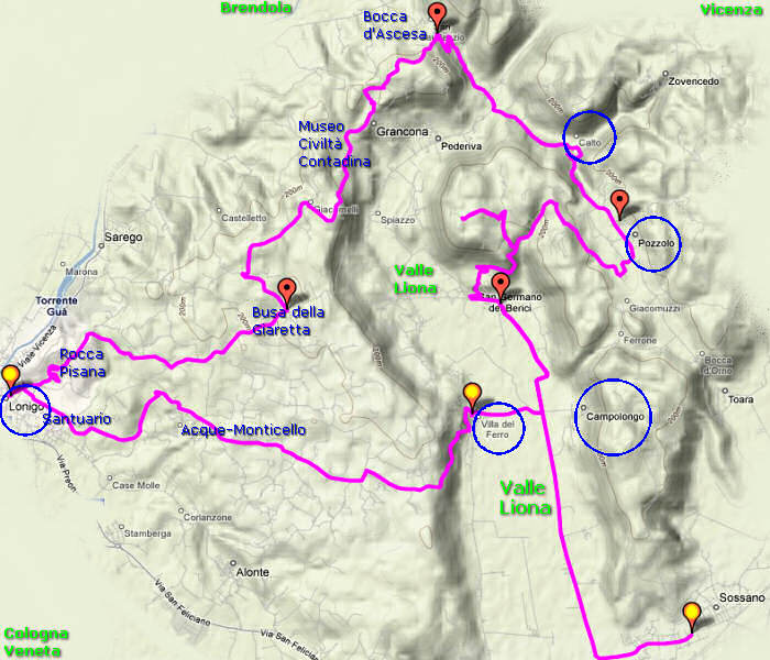 Monti di Lonigo, monti di Sarego, Val Liona, Pozzolo, Calto, Grancona
