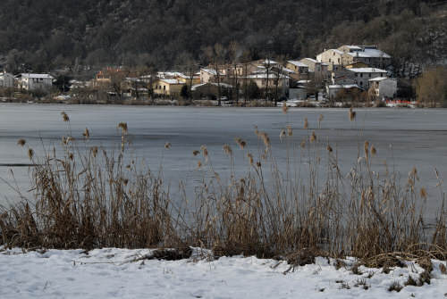foto invernali al lago di Fimon, nei Colli Berici