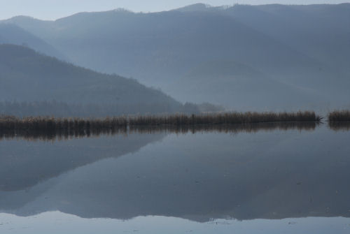 luci d'inverno al lago di Fimon, nei colli Berici
