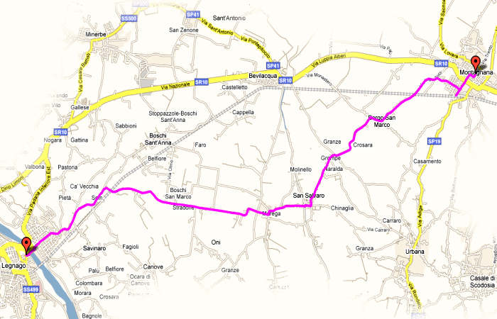 collegamento cicloturistico Montagnana-Legnago