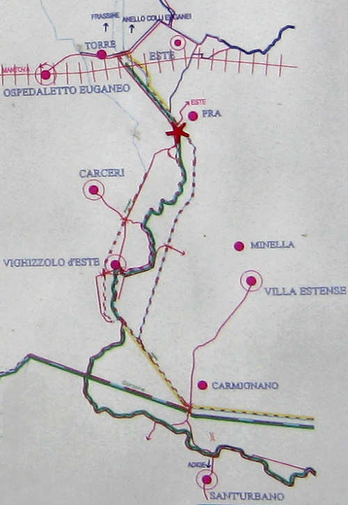 Fiume Frassine da Este al Bosco dei Lavacci a Carmignano di Sant'Urbano
