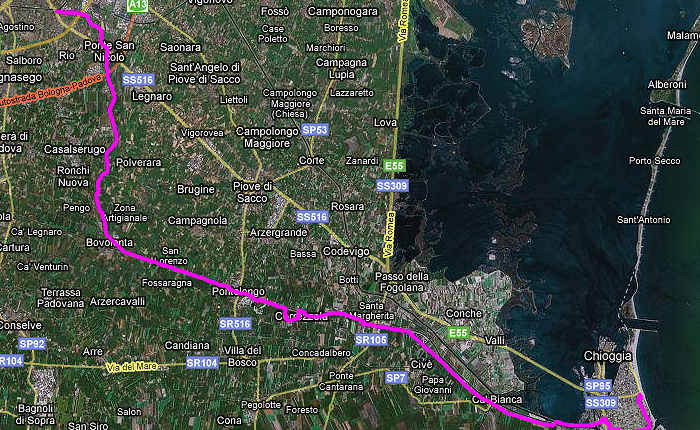 da Padova a Chioggia lungo il fiume Bacchiglione