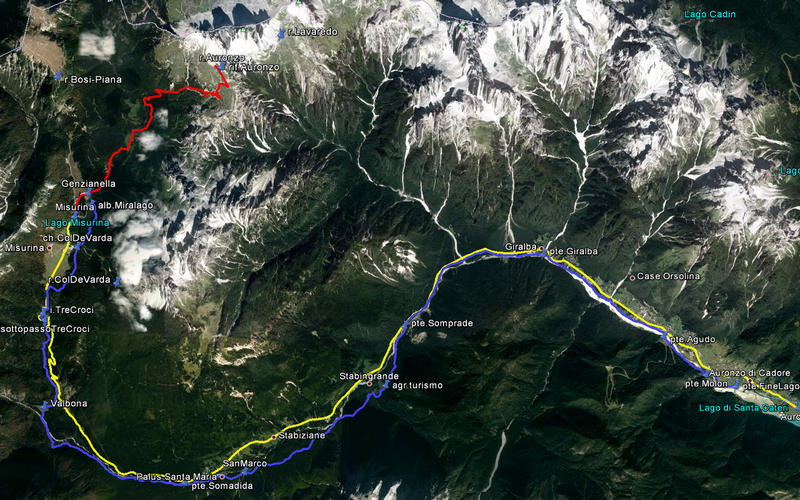 pista ciclopedonale Auronzo di Cadore, lago di Misurina alle Tre Cime di Lavaredo