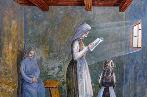 Murales di Cibiana - G. De Rocco - letera da lontan