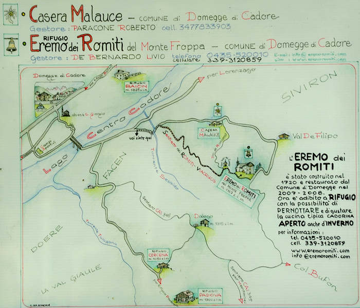 Domegge di Cadore, rifugio Eremo dei Romiti monte Froppa