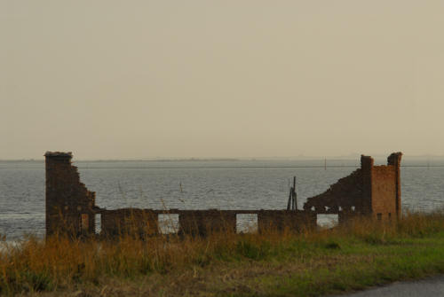 lungo gli argini della Sacca degli Scardovari a Porto Tolle