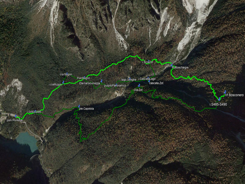 Sentieri Pontesei salita rifugio Casera Bosconero
