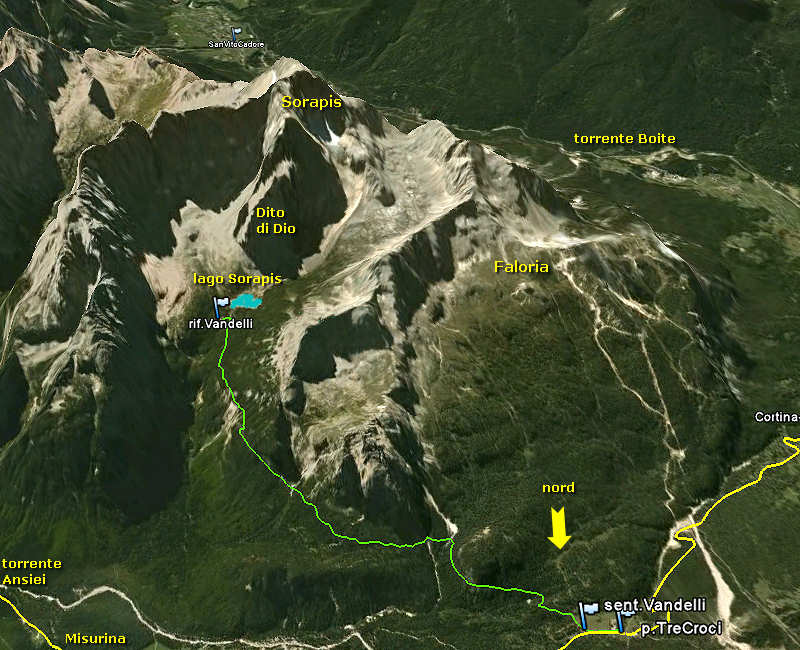 Dolomiti, sentiero rifugio Vandelli al Sorapis