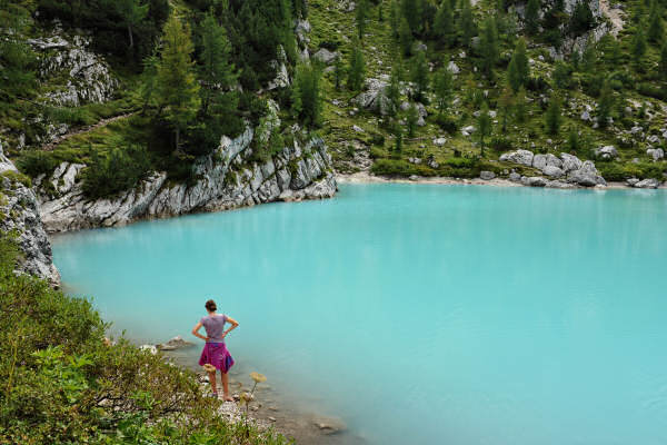 Dolomiti, sentiero passo Tre Croci rifugio Vandelli lago di Sorapiss