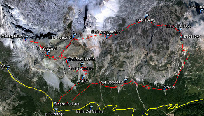 Falzarego Lagazuoi Fanis Travenanzes Col dei Bos Tofane