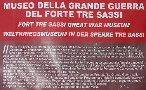 Forte Tre Sassi, passo di Valparola, Cortina d'Ampezzo