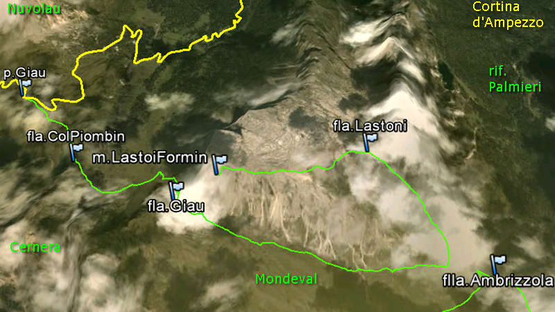 Giau, Mondeval, Lastoi de Formin, Croda da Lago