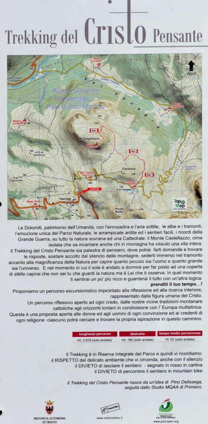 Trekking del Cristo Pensante, passo Rolle