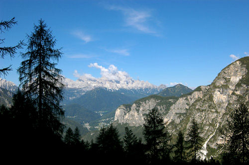 la Civetta dal canalone forcella Toanella