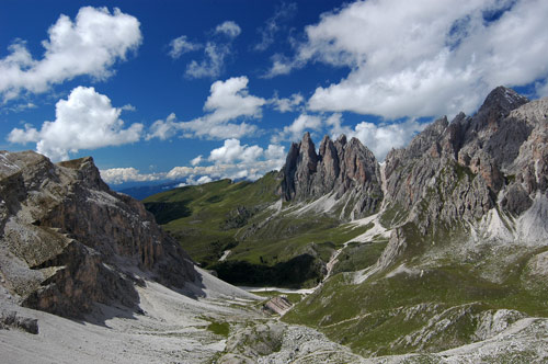 alpe di Cisles e Odle da forcella Sieles - Puez, Dolomiti
