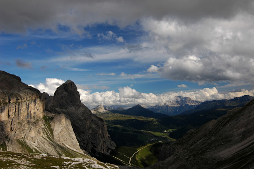 Sassongher e Civetta da forcella Ciampei - Puez, Dolomiti