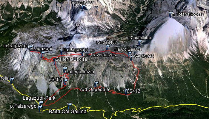 Falzarego Lagazuoi Fanis Travenanzes Col dei Bos Tofane
