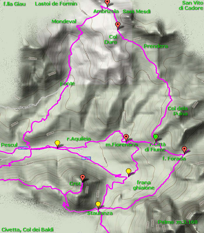 Val Fiorentina, Prendera, Ambrizzola, Mondeval