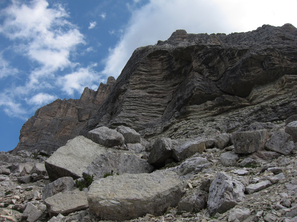 impronte di Dinosauri nel masso di frana al Pelmetto, Pelmo f.lla Staulanza