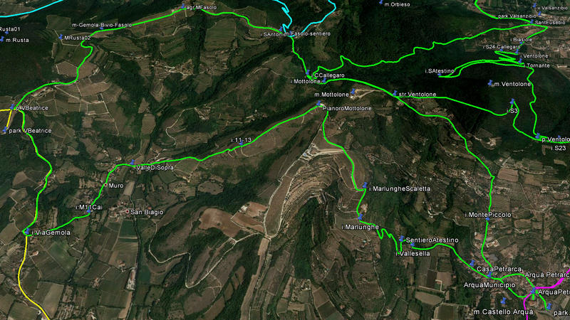 Arquà Petrarca, sentiero Atestino nei Colli Euganei