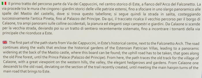Sentiero del Principe da Este a Calaone di Baone