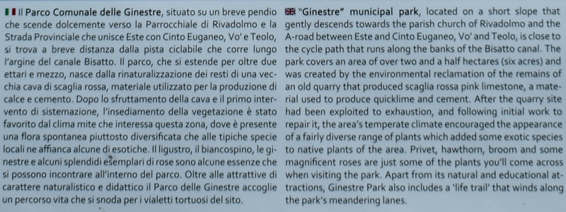 Parco delle Ginestre a Rivadolmo di Baone