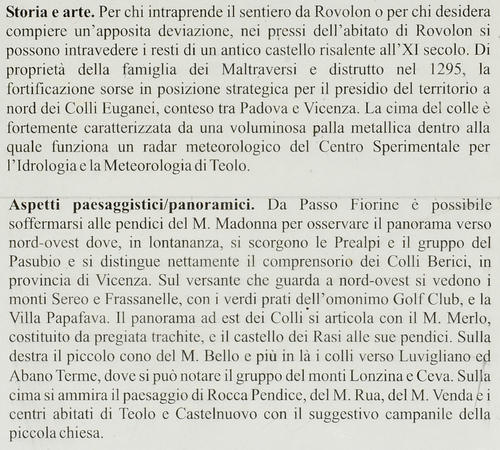 Colli Euganei, anello del monte Grande dal passo Fiorine