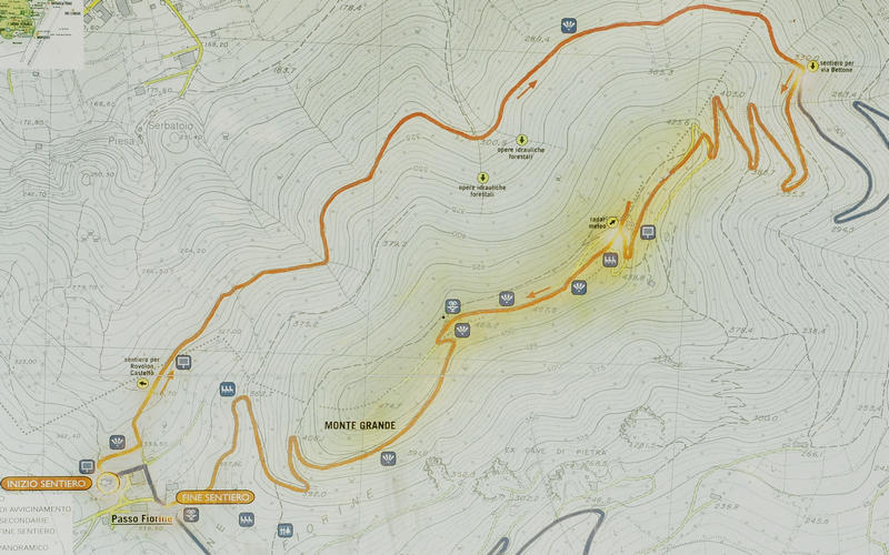 Colli Euganei, anello del monte Grande dal passo Fiorine