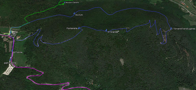 Colli Euganei, anello del monte Grande dal passo Fiorine