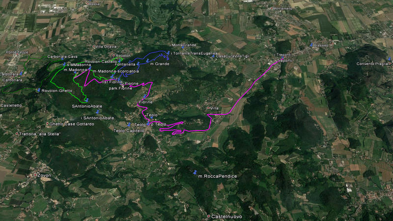 Colli Euganei, anello del monte Grande dal passo Fiorine