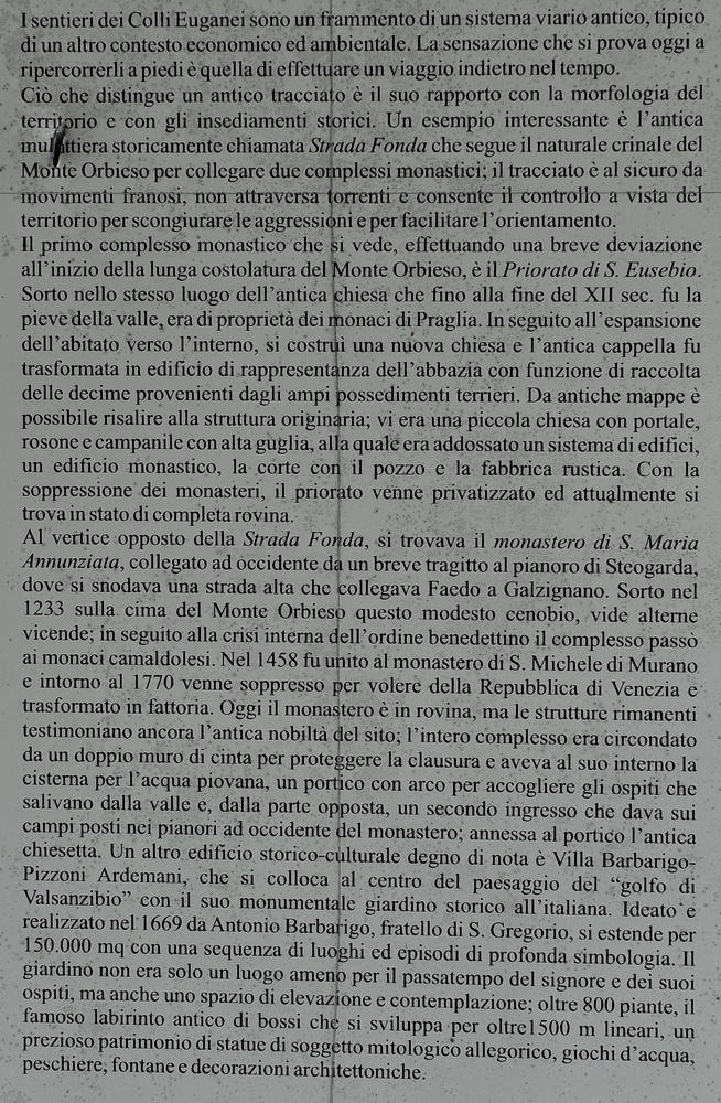 sentieri a Valsanzibio di Galzignano Terme nei Colli Euganei